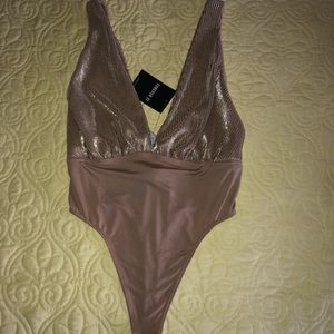 Forever 21 shimmery/nude body suit